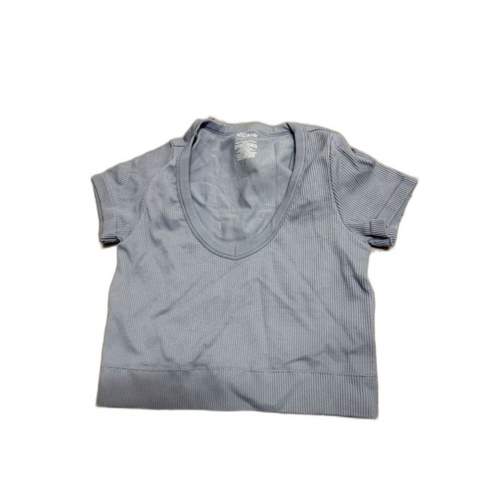 wild fable Light Blue Ribbed Scoop Crop Top